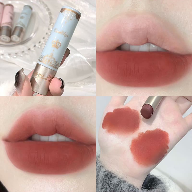 Daimanpu Lip Mud Stick Cosméticos Veludo Fosco Estudante Portátil Produto Doméstico Maquiagem Batom Cor Nude