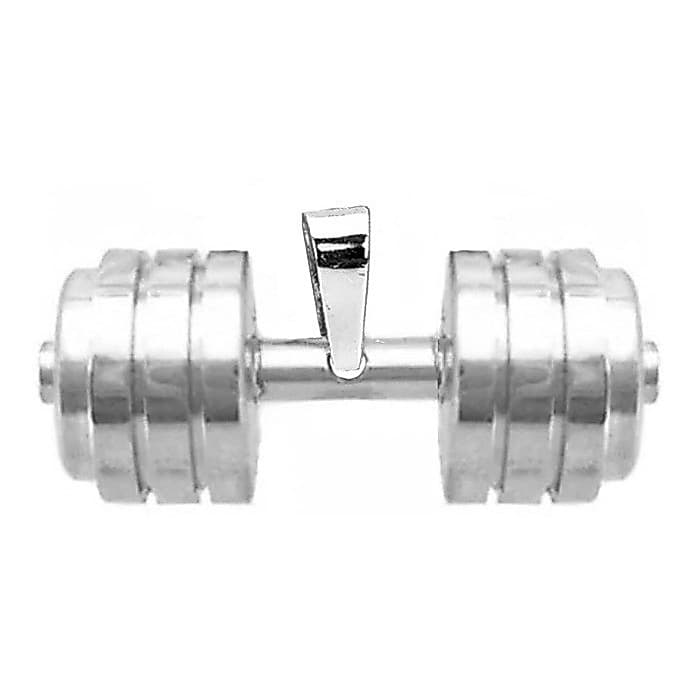 Pingente Halteres Anilha Peso Academia Fitness Aço Inox 316l