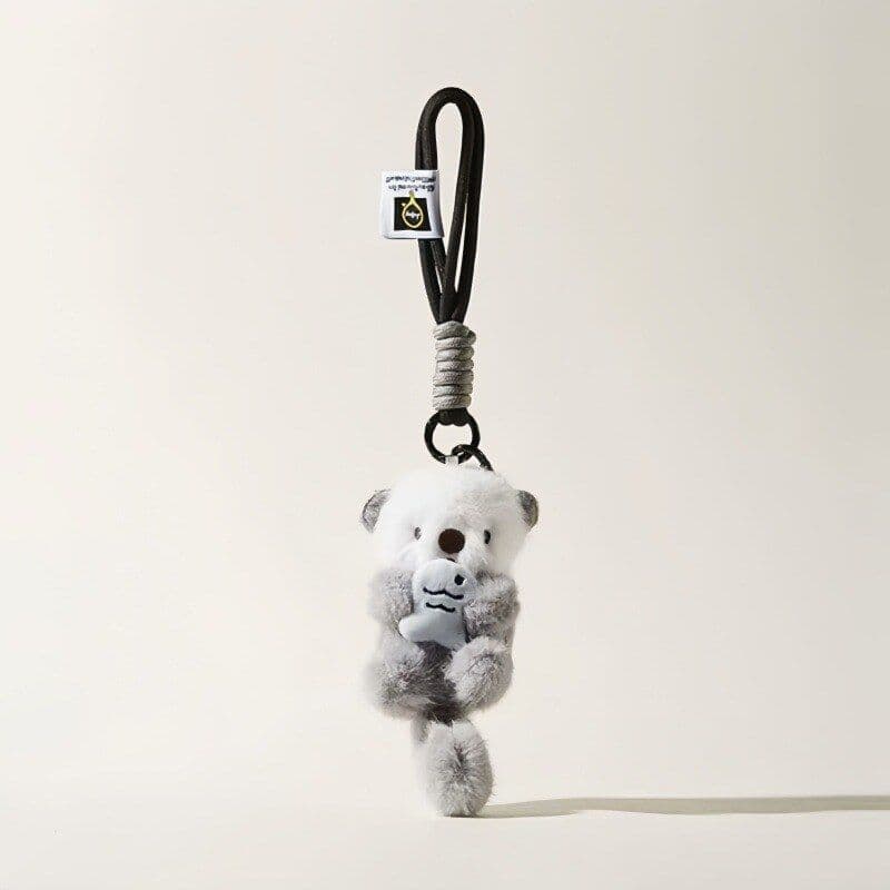 Influenciador bonito lontra do mar pingente brinquedo de pelúcia peixe gato boneca saco ornamentos boneca chaveiro bonec