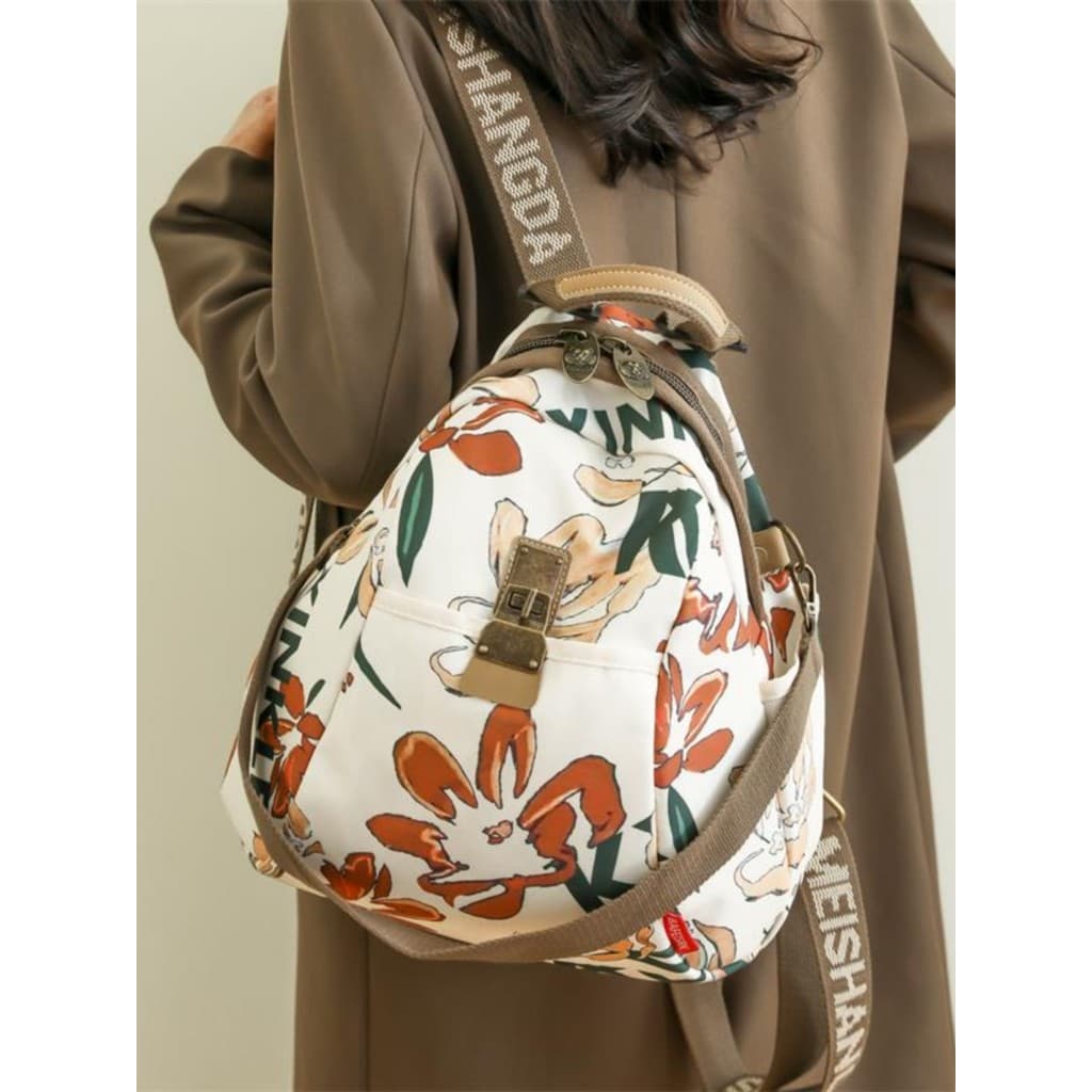 Grande capacidade florescendo rico Oxford pano mochila feminina 2026 nova mochila Casual nicho Design saco de escola de