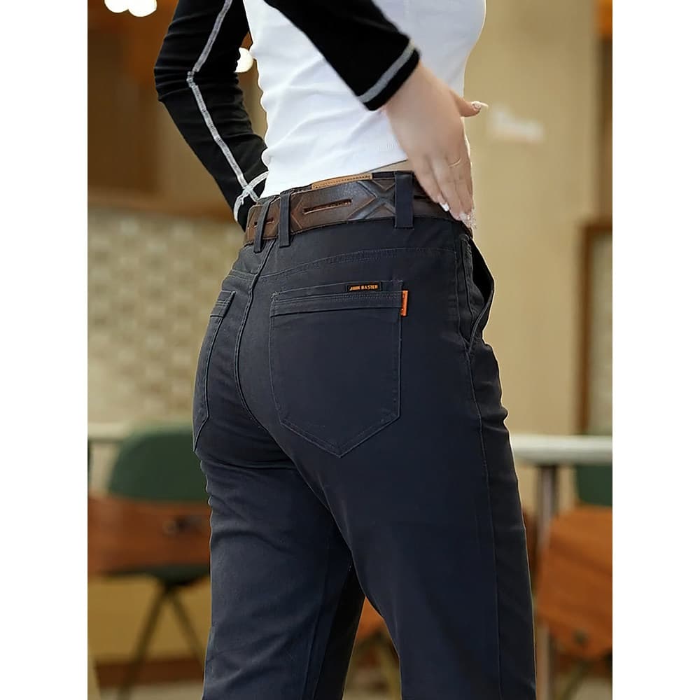 High-End calças casuais masculinas 2026 novo estilo primavera verão fino estiramento puro algodão em linha reta calças d