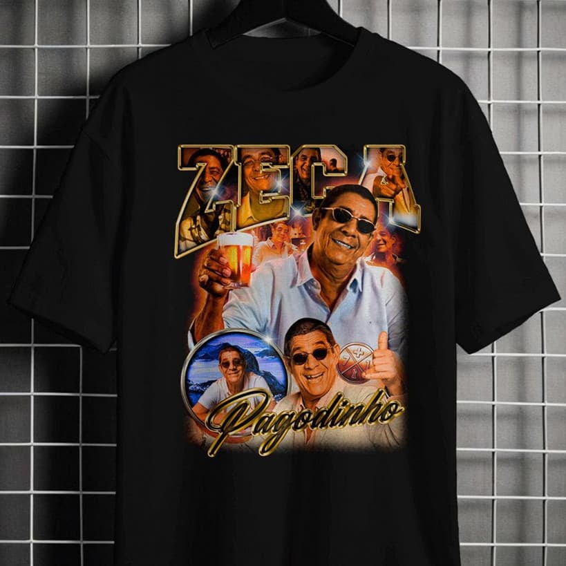 Camiseta Meme Zeca Pagodinho Deixa A Vida Me Levar Premium Camisa 100% Algodão