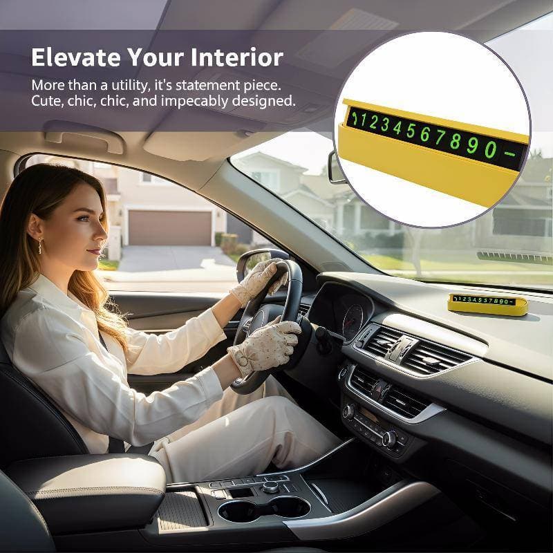[gongj] Placa De Número De Telefone Para Estacionamento Temporário Automático , Estilo Oculto De 6 Dígitos Cartão De Par