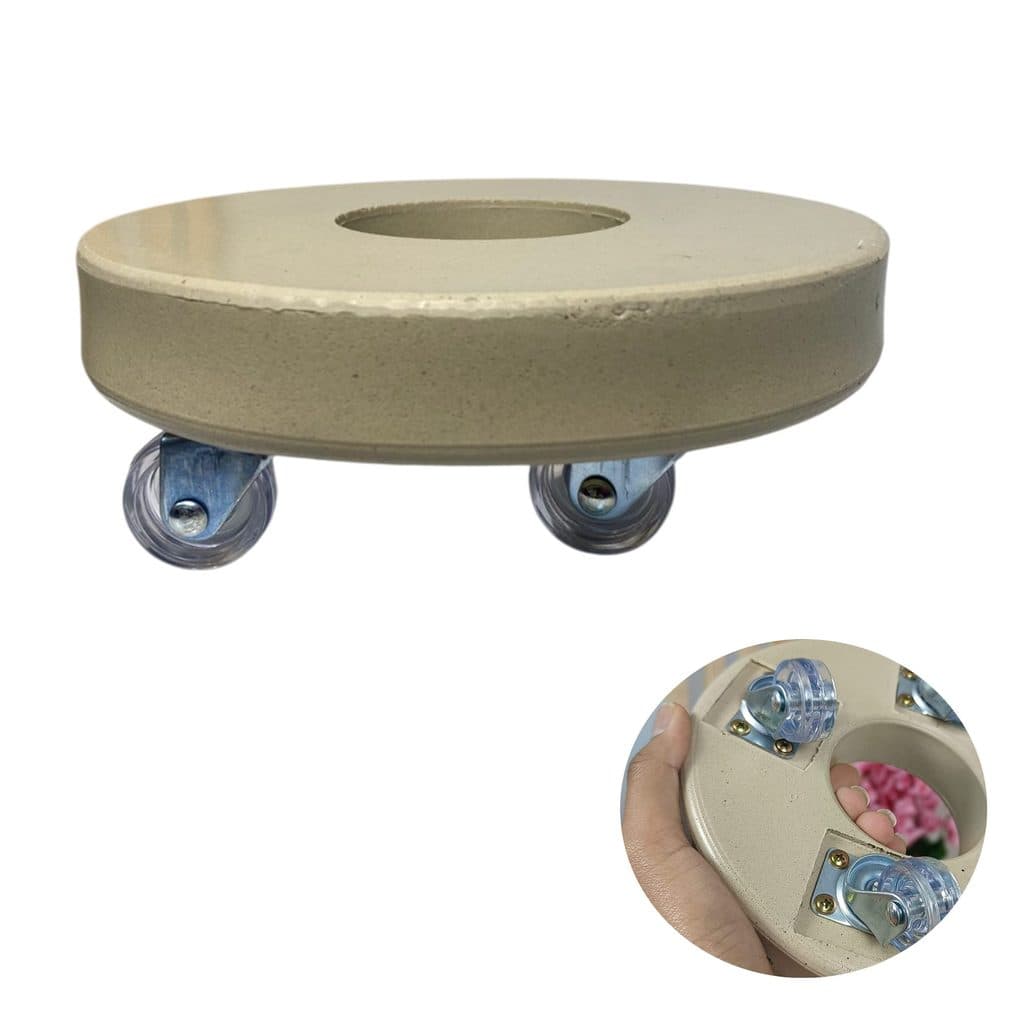 Suporte De Vaso Redondo Com Rodinha Cristal 20 cm Cores