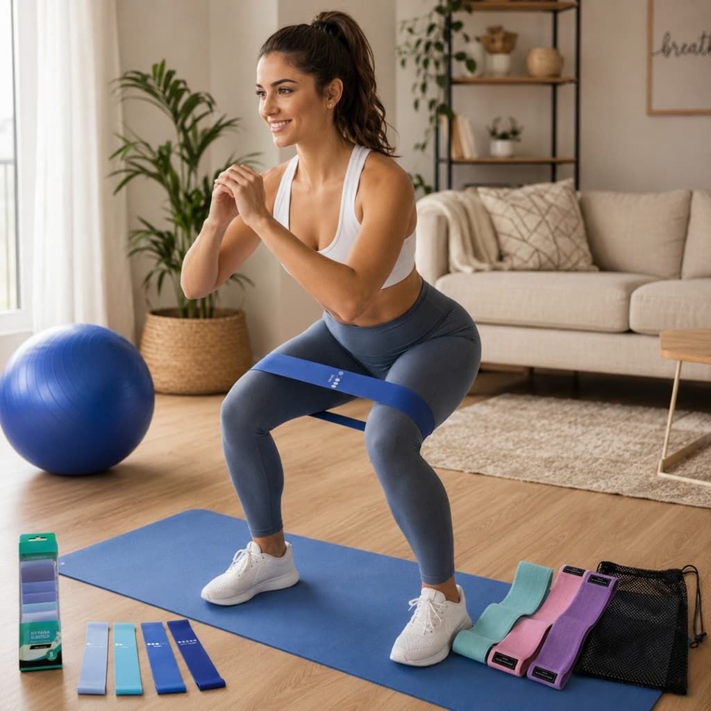 Kit 10Pcs Bola + Tapete + Minibands + Hipbands Yoga Pilates