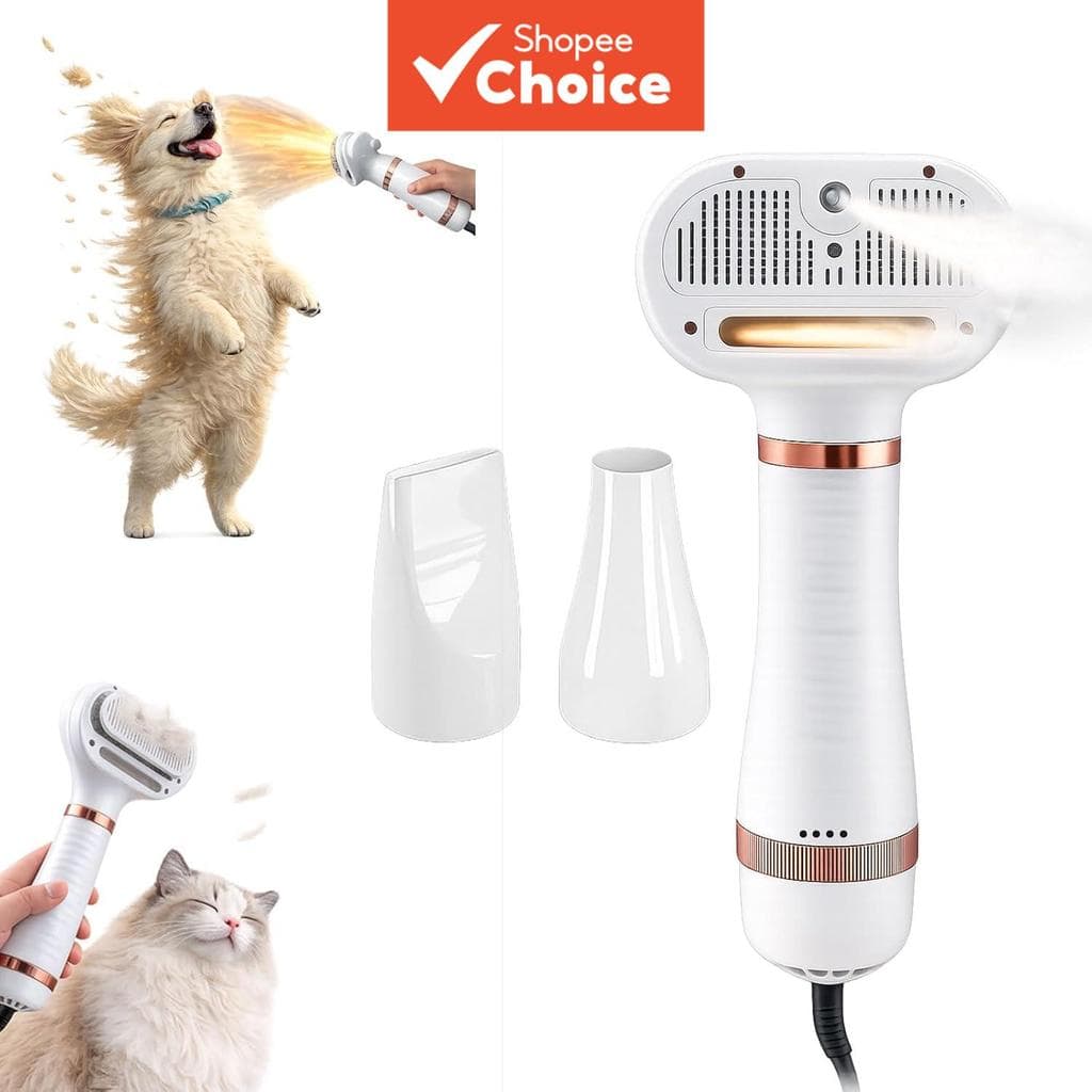 Secador De Cabelo Para Cuidados Com Animais De Estimação Névoa , Temperatura Ajustável De 300 W Escova De 2 Em 1 Cabeça