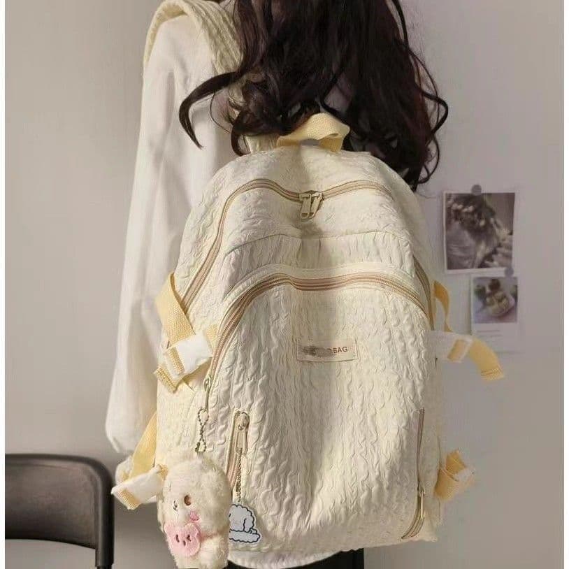 Mochila feminina estudantes universitários nicho Design sentir bolha grade japonês doce menina estilo mochila Casual sac