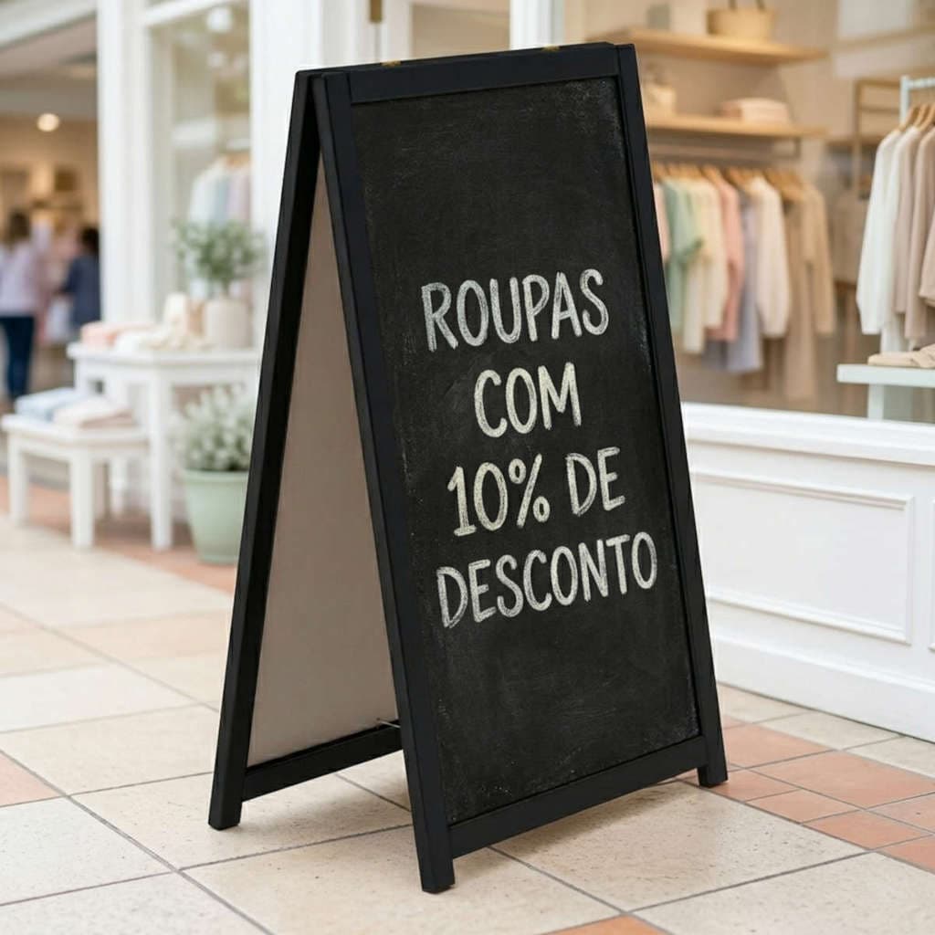 Placa Lousa Quadro Negro Calçada Loja Propaganda Cavalete de alta qualidade Premium Novo Resistente