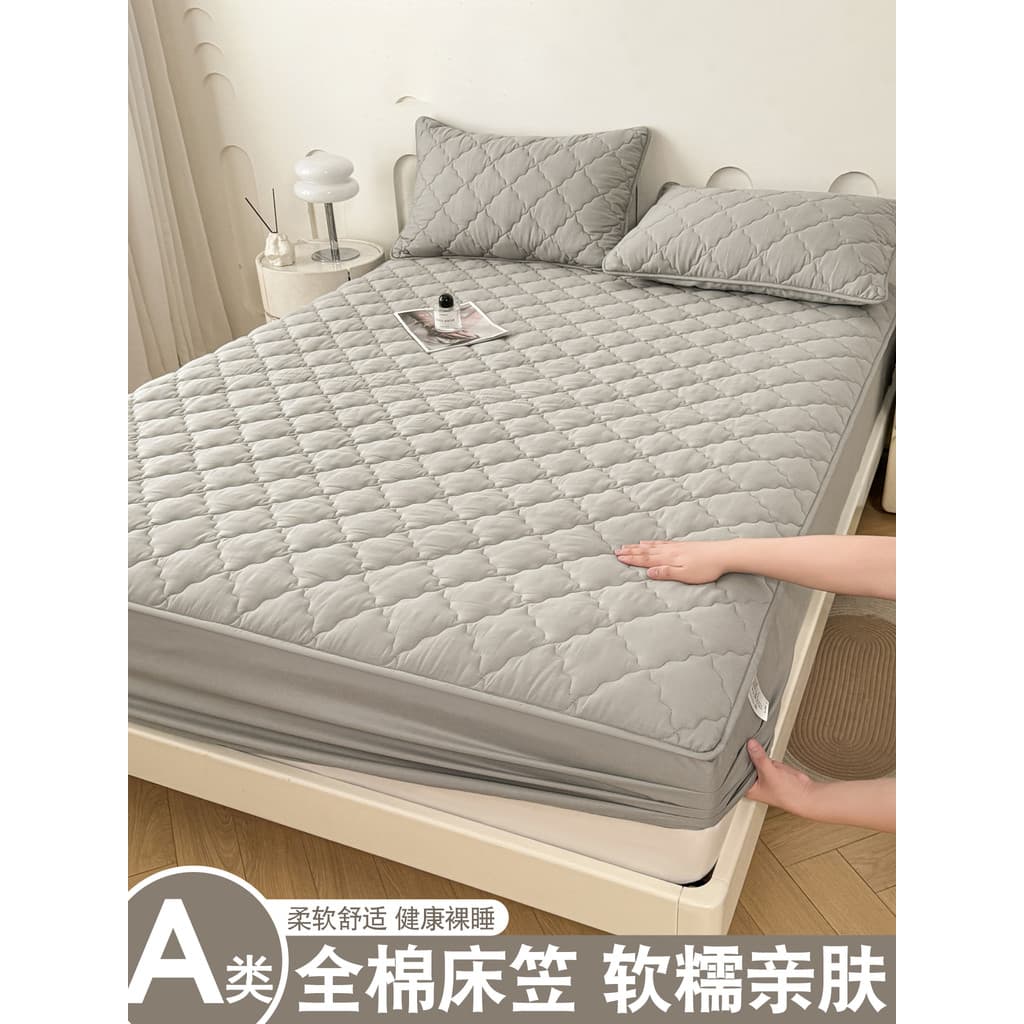 Lençol de algodão puro classe A 2025 Novo estilo Four Seasons Capa de cama acolchoada espessada de algodão Universal com