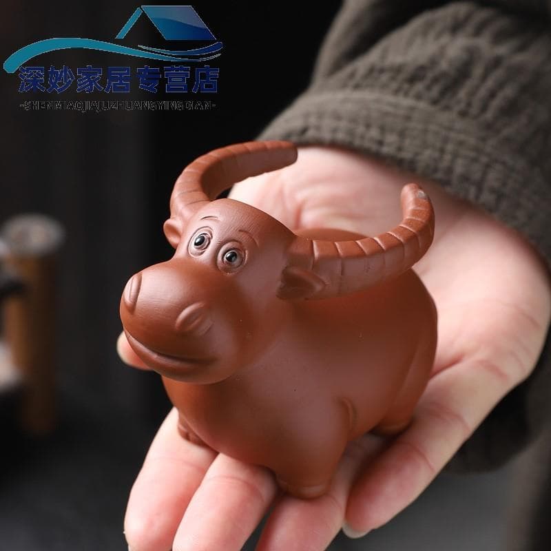 Argila roxa carne chá Pet ornamentos Boutique criativo filtro de chá vazamento cerâmica zodíaco bonito carne chá jogar p