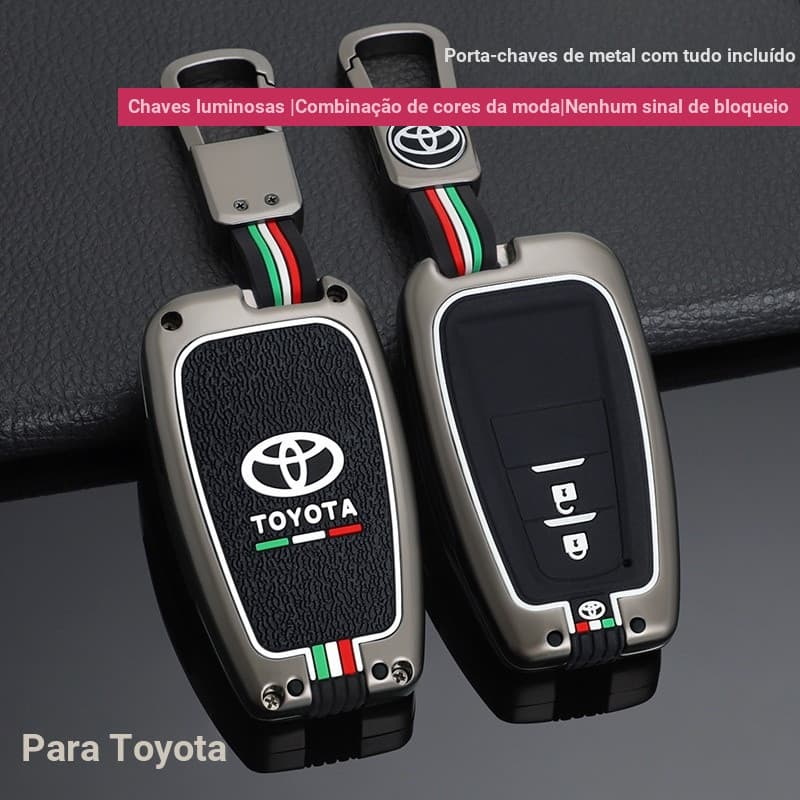 Capa Protetora de Chave de Carro em Liga de Zinco para Toyota Prius Camry Corolla CHR C-HR RAV4 Land Cruiser Prado Acess
