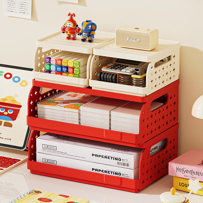 Rack de armazenamento de arquivos de escritório multifuncional mesa dobrável papelaria caixa de armazenamento em camadas