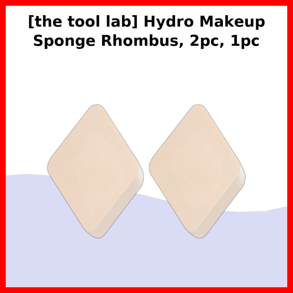 [Olive Young] [The Tool Lab] Hydro Makeup Sponge Diamond Shape , Pacote De 2 1/Esponja De Maquiagem Coreana/Utilizável E