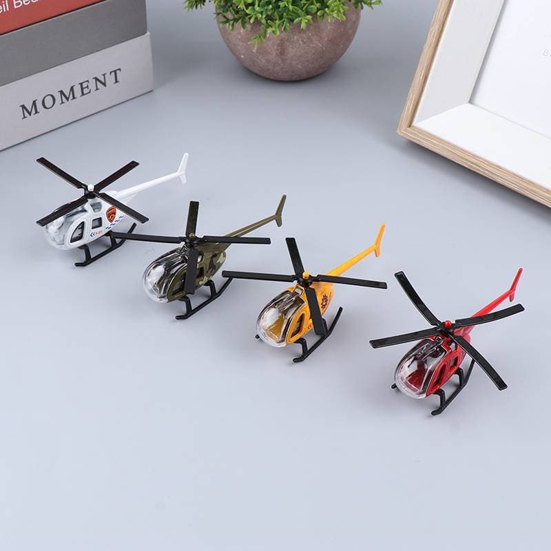 [BI] Mini Modelo De Helicóptero De Liga Brinquedos Coleção De Aeronaves Decorações Simulação Avião Para Crianças Meninos