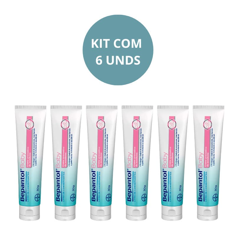 KIT C/6 Creme Pomada Assadura Bepantol Bebe - 30g