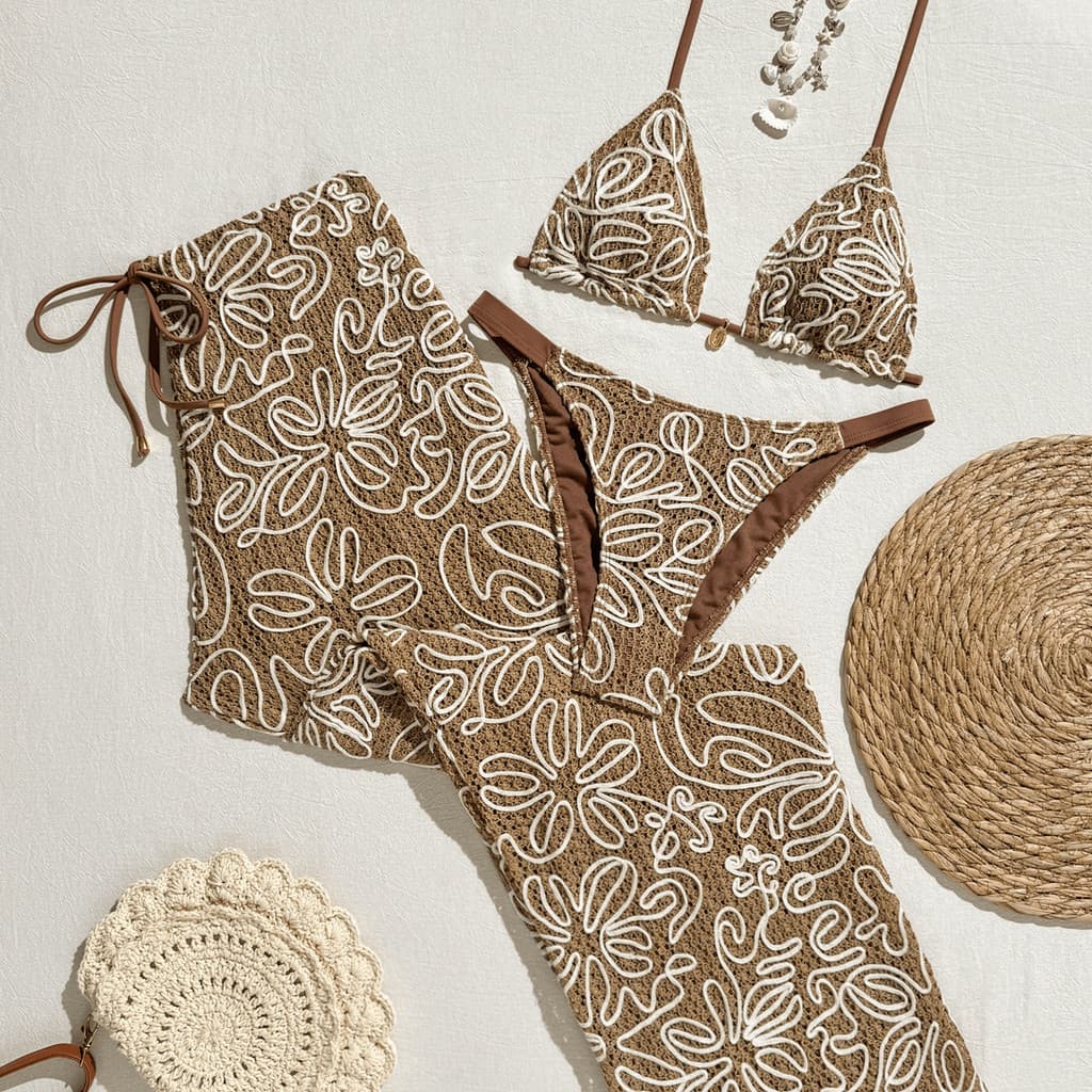 2026 Novo Conjunto de Biquíni Feminino Estilo Europeu e Americano, Biquíni de Praia, Maiô de Alta Qualidade com Calças C