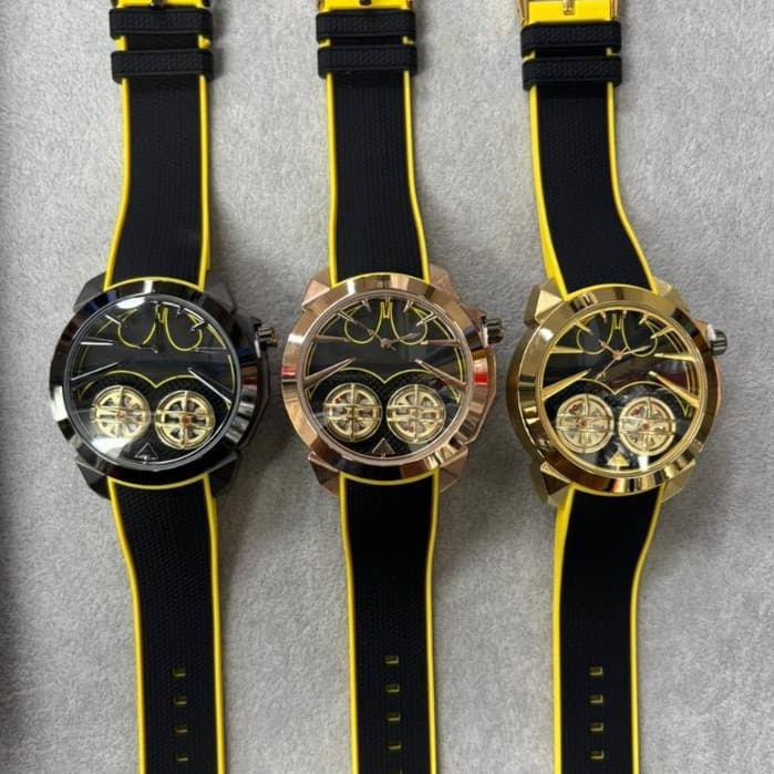 Relogio De Luxo Masculino 45MM Batman Turbina em aço Inoxidável Pulseira de Borracha BRIDE CAIXA