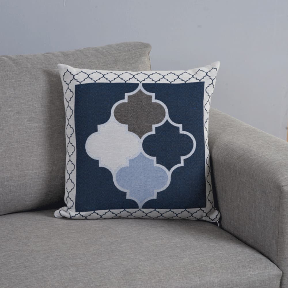 Capa Almofada Grécia  45cm x 45cm Algodão Poliéster Tecido Jacquard Com Zíper