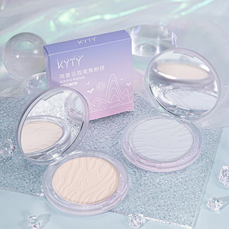[Estoque pronto] Rain Moyunni Soft Focus Creme de configuração de pó prensado Pó prensado Maquiagem Nude Maquiagem Corre