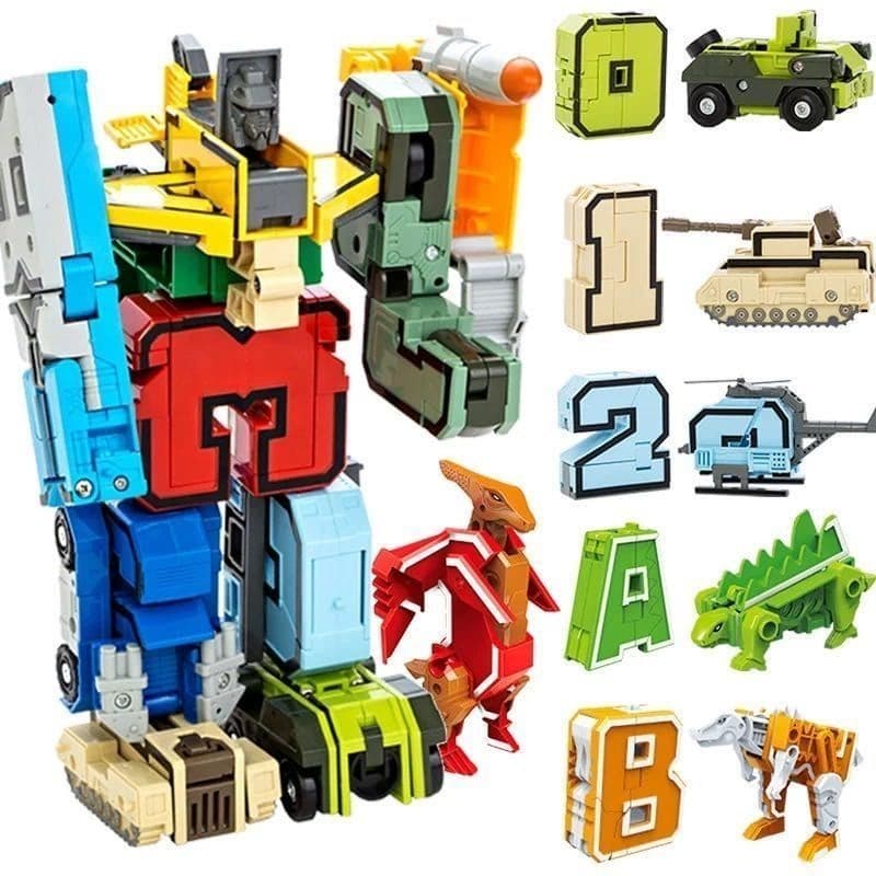 Blocos De Construção Montam Figuras De Ação Educacionais , Brinquedos Infantis Do Robô Digital Morphing