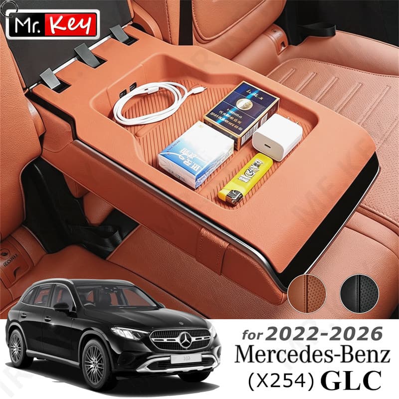 [Mr.Key] Almofada Protetora De Silicone Para Apoio De Braço Traseiro Mercedes-Benz GLC X254 2022-2026 Tapete Antiarranhõ
