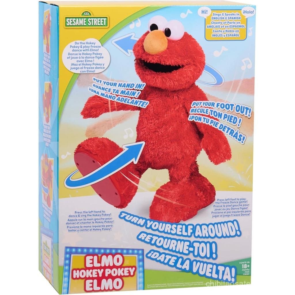 Brinquedo de Pelúcia Interativo Elmo do Sesame Street Hokey Pokey de 14”, Canta, Dança e Toca Música, Animal de Pelúcia