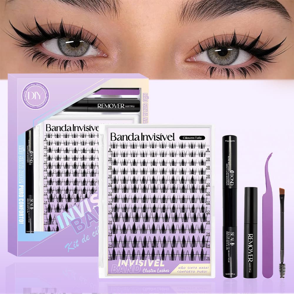 Kit De Extensão De Cílios Postiços Estilo Coreano 120 Unidades-Perfeito Para Maquiagem Cosplay E Olhos De Gato Longos Fi