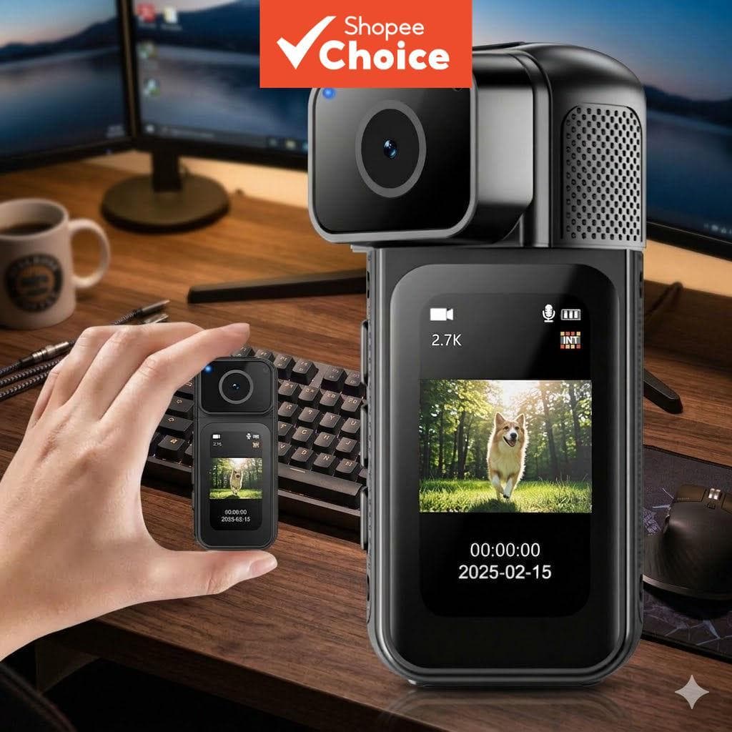 Câmera de Ação WiFi Mini 2,7K: POV portátil, vestível, com montagem em capacete e fixação magnética, DV esportivo à
