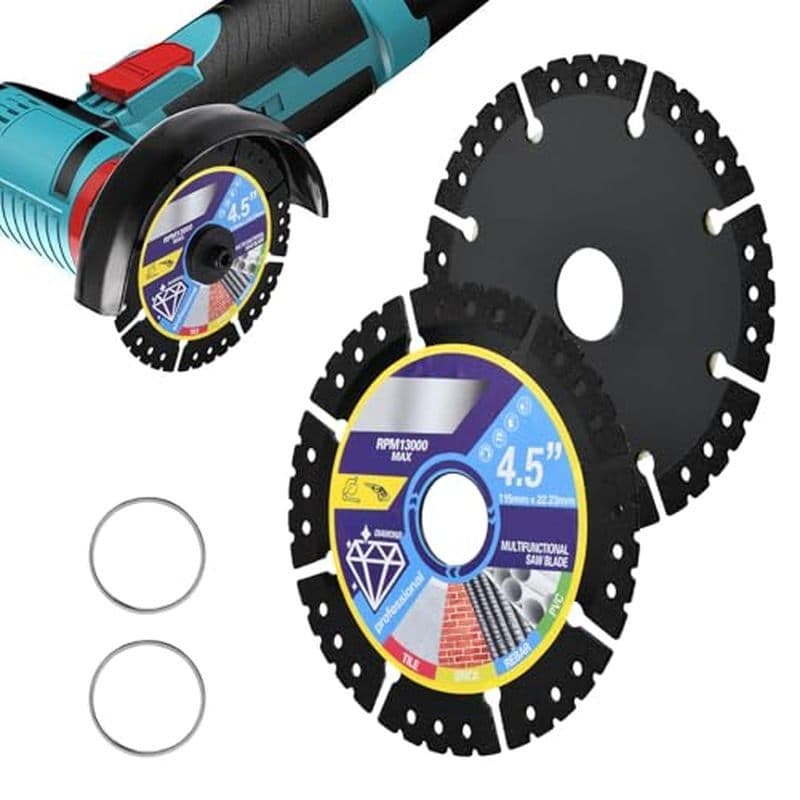 Pacote Com 2 Lâminas De Serra Multifuncionais De Diamante De 4.5 " , Discos De Rebarbadora Para Serviços Pesados Disco D