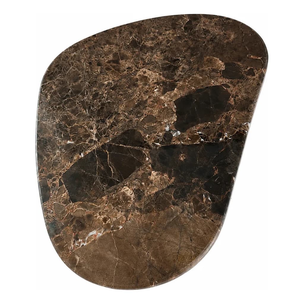 Tábua Petisqueira Orgânico Servir Frios Mármore Marrom 32cm