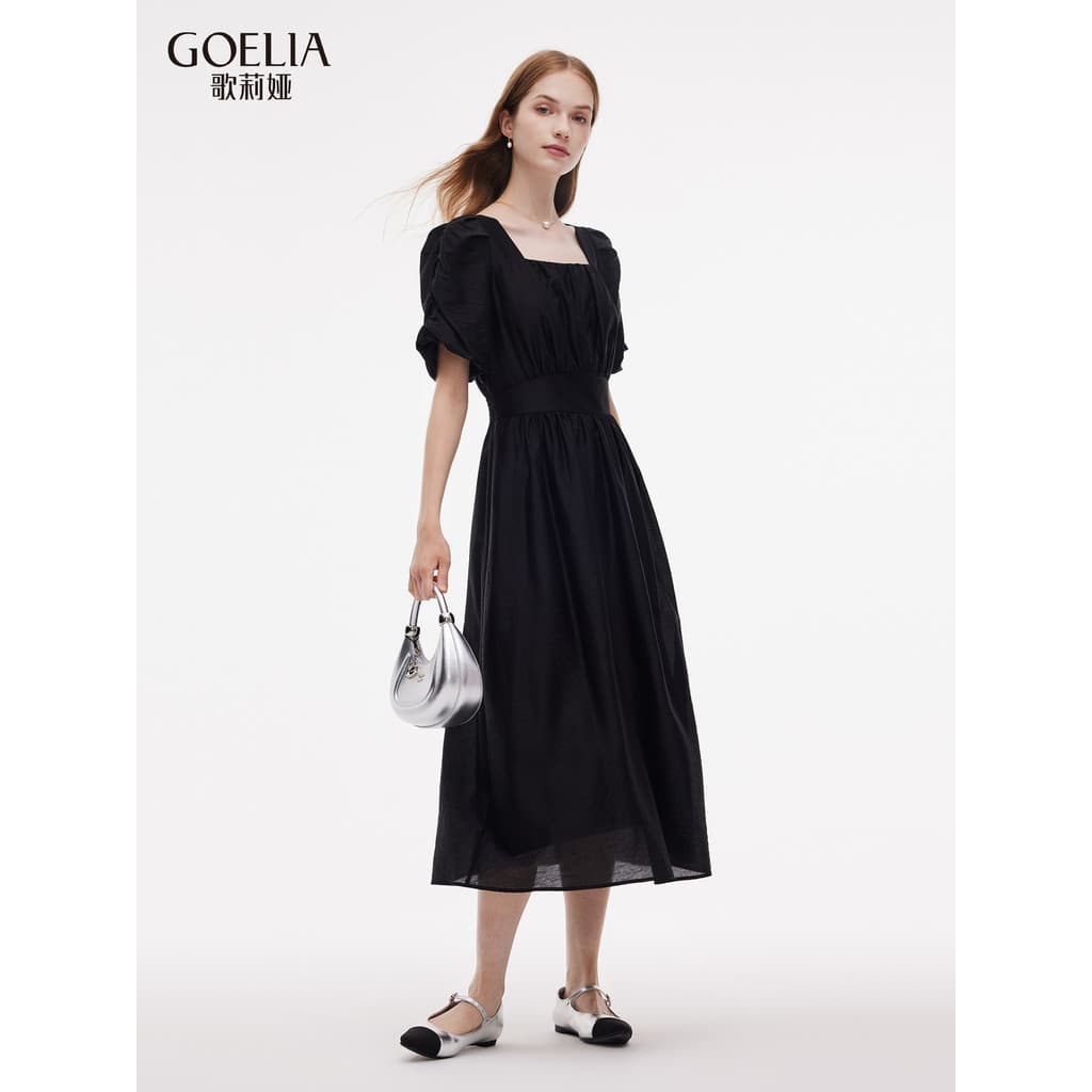 Goliath Tencel Vestido Feminino Verão Generoso Decente Desgaste Saia Francesa Ocasião Importante Hepburn Pequeno Vestido
