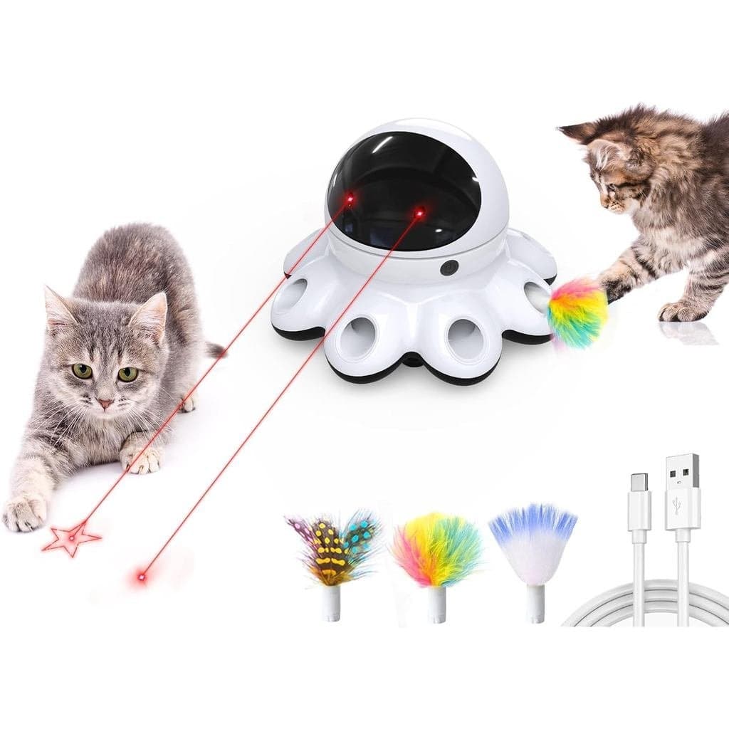 Brinquedo a Laser para Gatos ORSDA, 2 em 1 Interativo, Ativado por Movimento Automático, 8 Furos para Bater na Toupeira