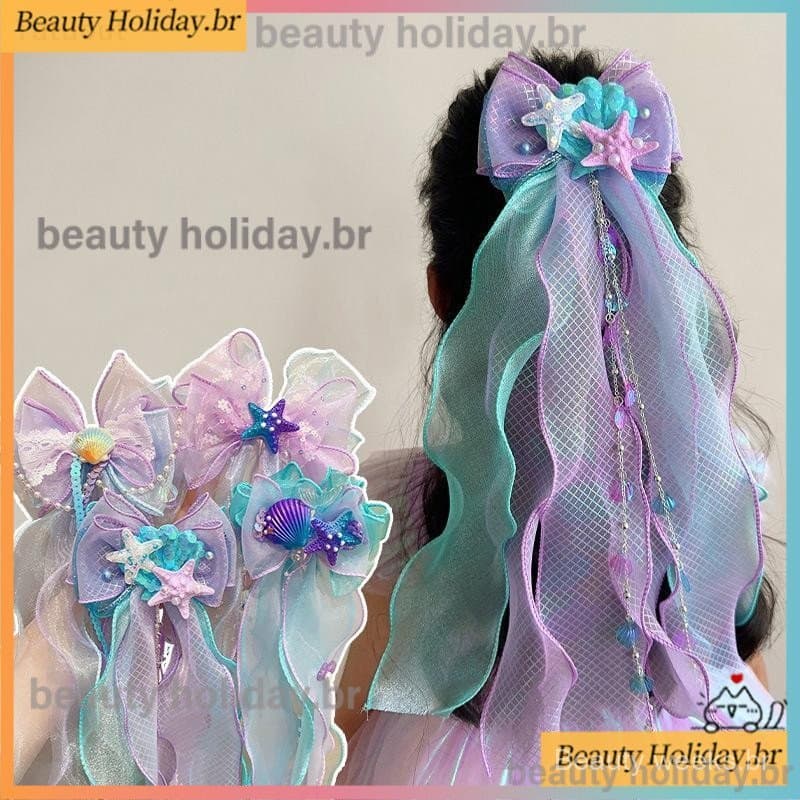 Chapéu De Sereia thm  , Laço De Princesa Infantil , Grampo De Cabelo , Fio Flutuante Para Meninas , Acessório De Donzela