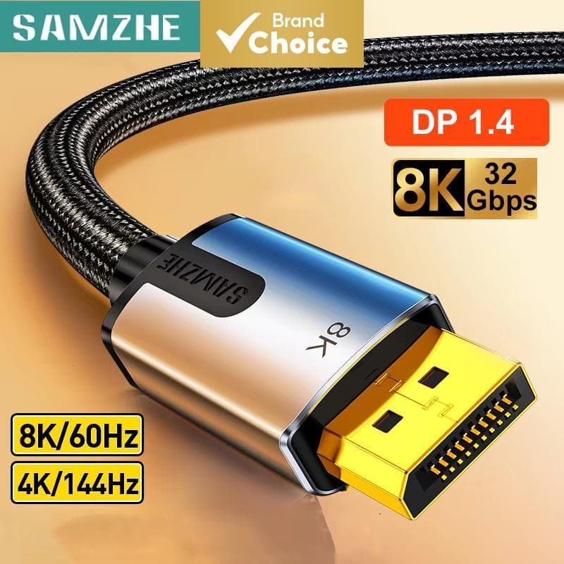 SAMZHE 8K @ 60Hz DisplayPort 1.4 Cabo 32.4Gbps Macho Para Fio De Vídeo Jogos MacBook Pro iPad