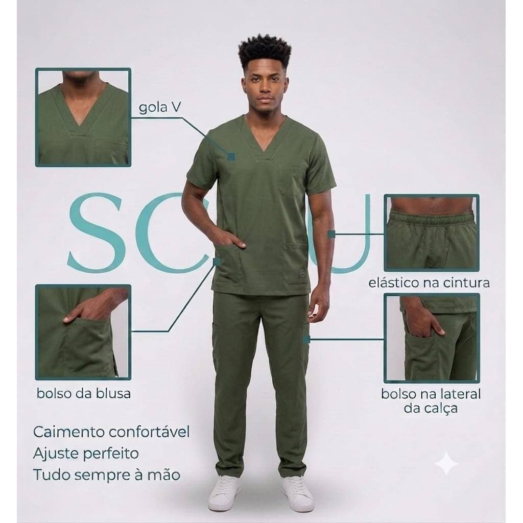 Scrub Confortável Tendência Profissional Saúde Médicos