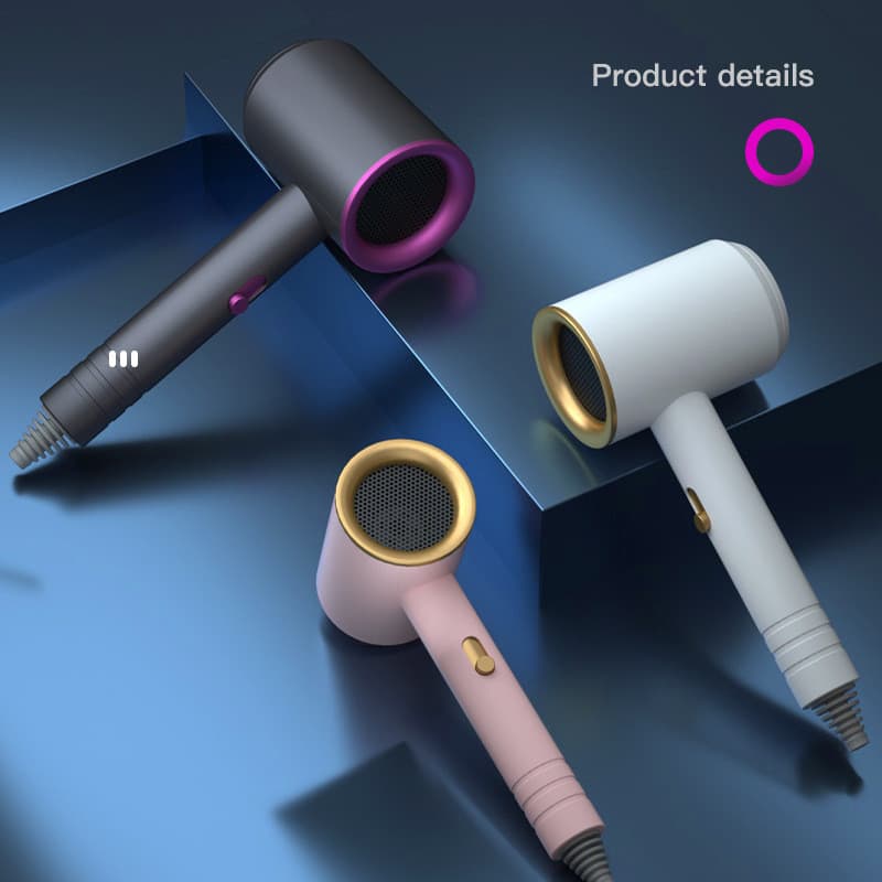 Alta qualidade novo estilo martelo secador de cabelo luz azul íon negativo