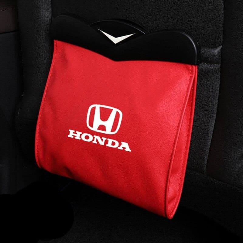 Lixeira para Encosto de Banco de Carro com Luz LED, Organizador Universal de Couro para Encosto de Banco de Carro, Bolsa
