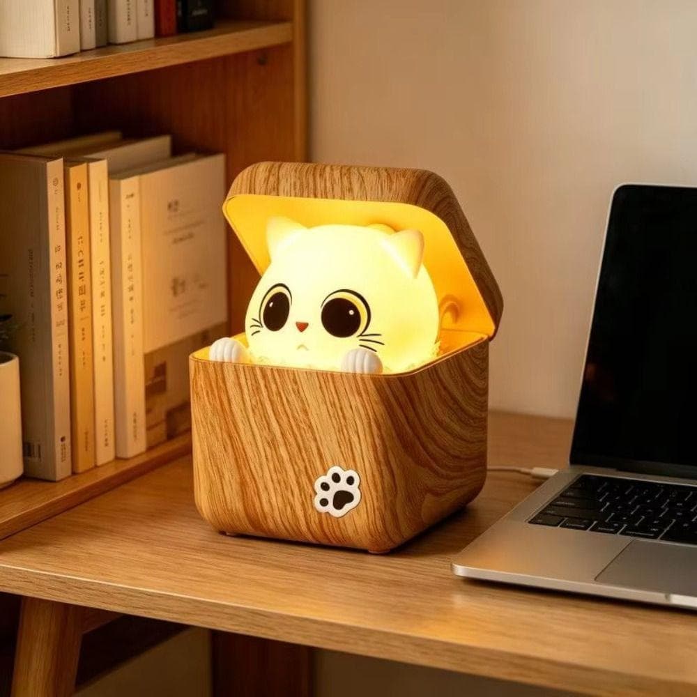 Lâmpada De Mesa Inteligente , Luz Noturna De Gato Com 3 Modos De Cor Ativada Por Voz , Proteção Para Os Olhos 36v/1000mA