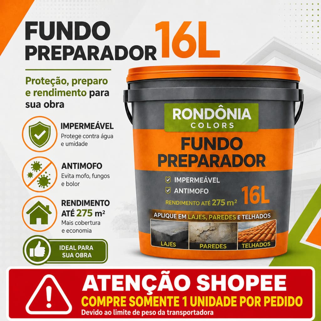 Fundo Preparador de Paredes 16L ou 3,6L Selador Acrílico Base Água Interno Externo Reforça Reboco