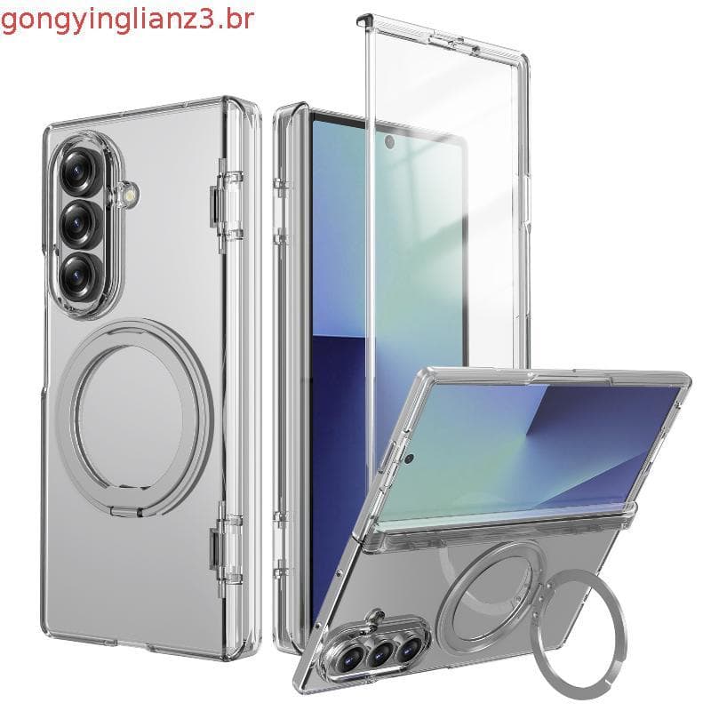 Para Samsung Galaxy Z Fold 7 6 5G Fosco Dobradiça Dura Caso Do Telefone Tela De Vidro Filme Proteção À Prova De Choque C