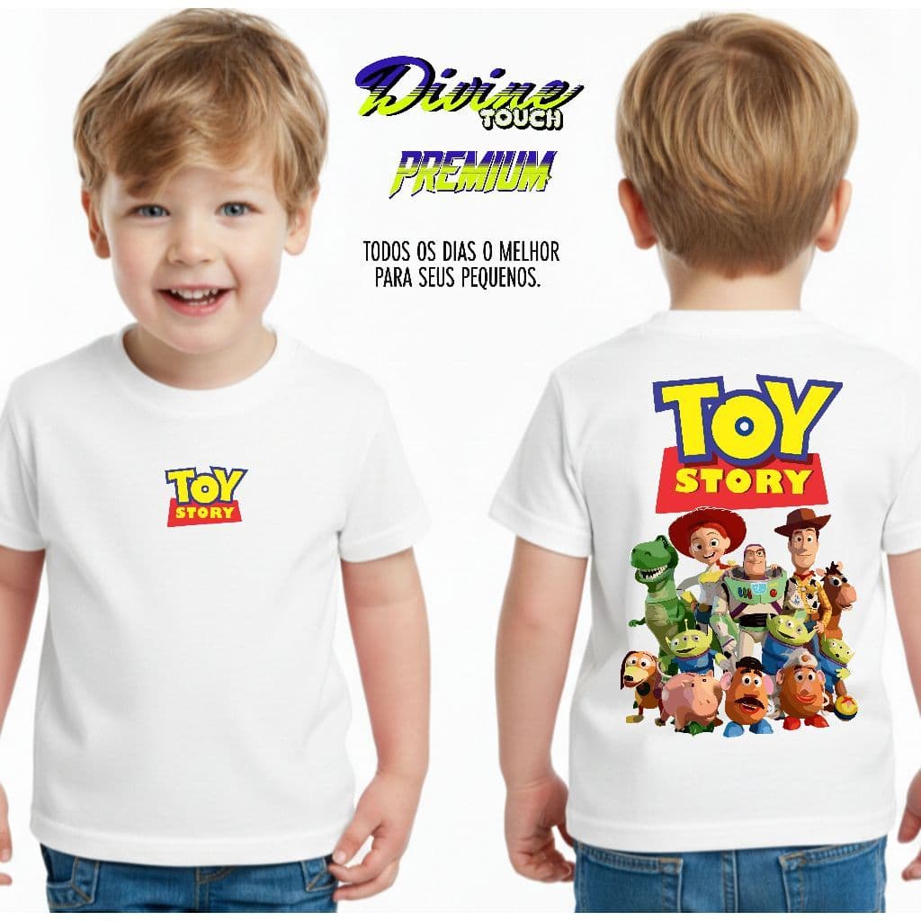 Camiseta Infantil Streetwear Malha 100% Algodão Camisa Juvenil Estiloso Desenho Toy Story