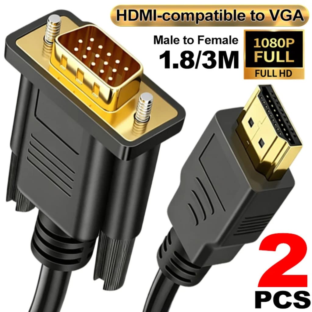 Fio Adaptador HDMI Para VGA De Saída Clara 1080P-Cabo De Bainha Protetora Flexível Anti-Quebra-Ferramenta Portátil De Co
