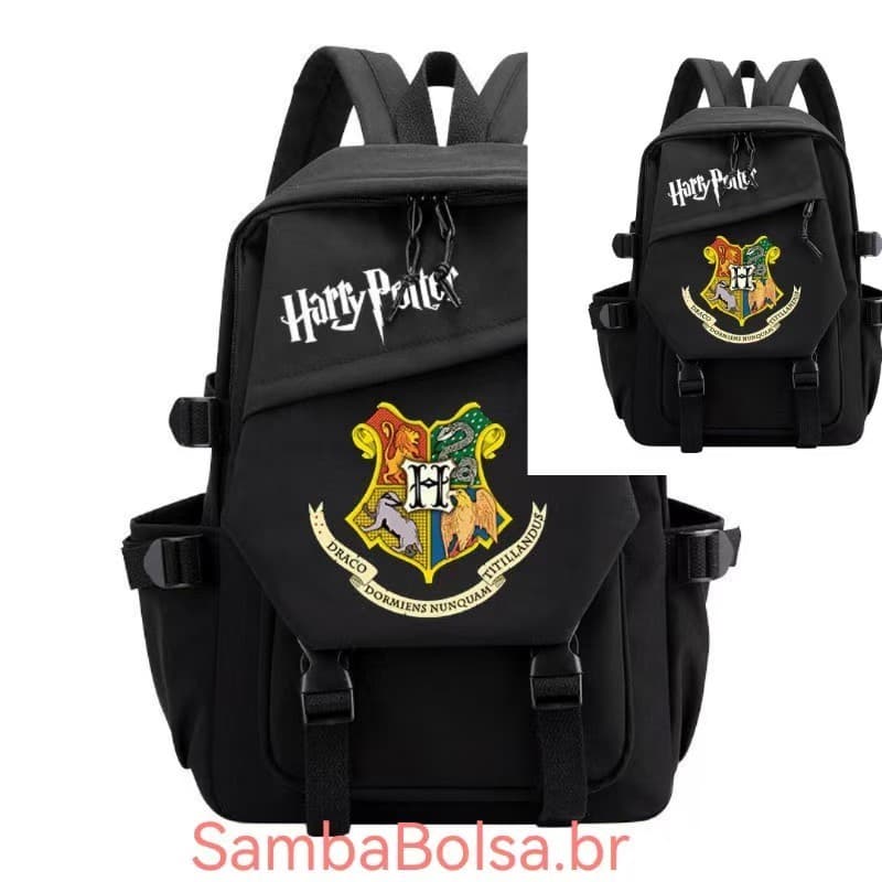 (w) Mochila Impermeável Harry Potter Witchcraft Hogwarts Para Estudantes Viajam Casual Duplo Grifinória Sonserina