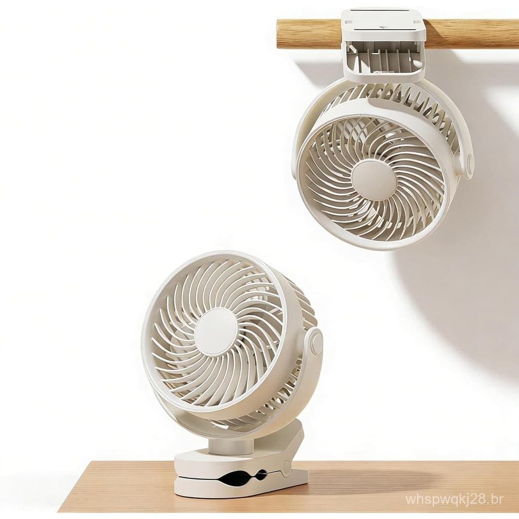 Ventilador de Mesa Portátil com 4 Velocidades, Ventilador USB Recarregável com de 8,5 Horas de Duração, Ventilad