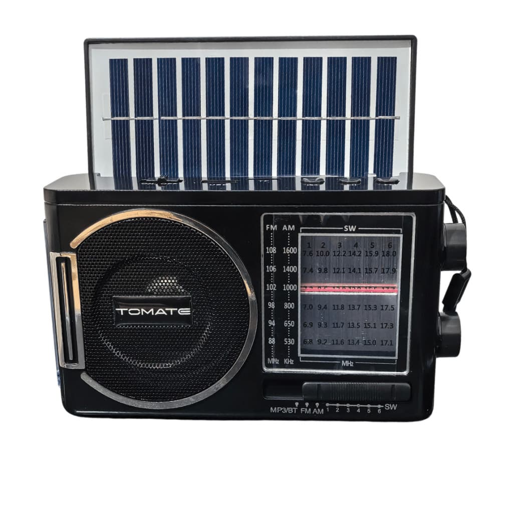 Rádio Portátil Com Painel Solar Bluetooth Lanterna