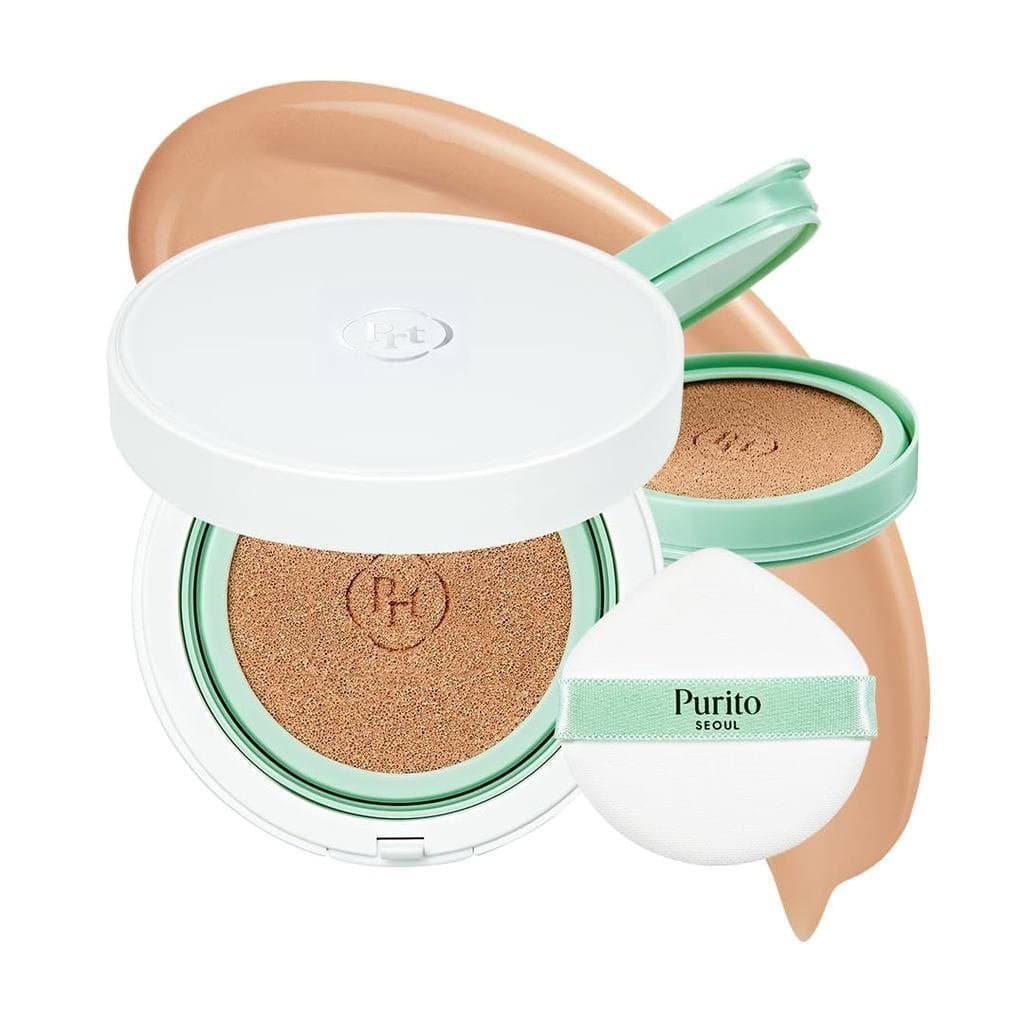 PURITO SEOUL Wonder Releaf Centella BB Cushion # 23 Bege Natural, Base, Centella Coreana, Maquiagem de Longa Duração, Co