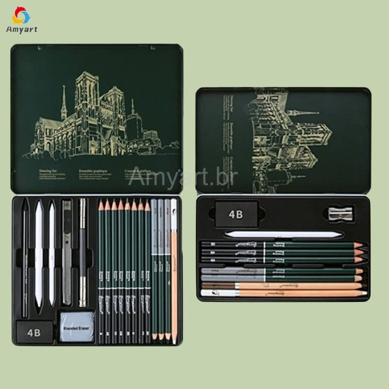 Kit Lápis De Desenho 10/12/19 Pc Esboço Lápis Profissional Grafite Carvão Artistas Material De Arte