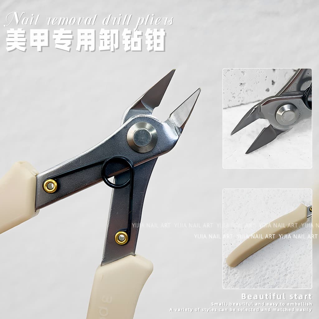 Alicate de broca para remoção de manicure Alicate de broca de corte Fácil remoção Broca Tesoura de Metal Alicate forte R