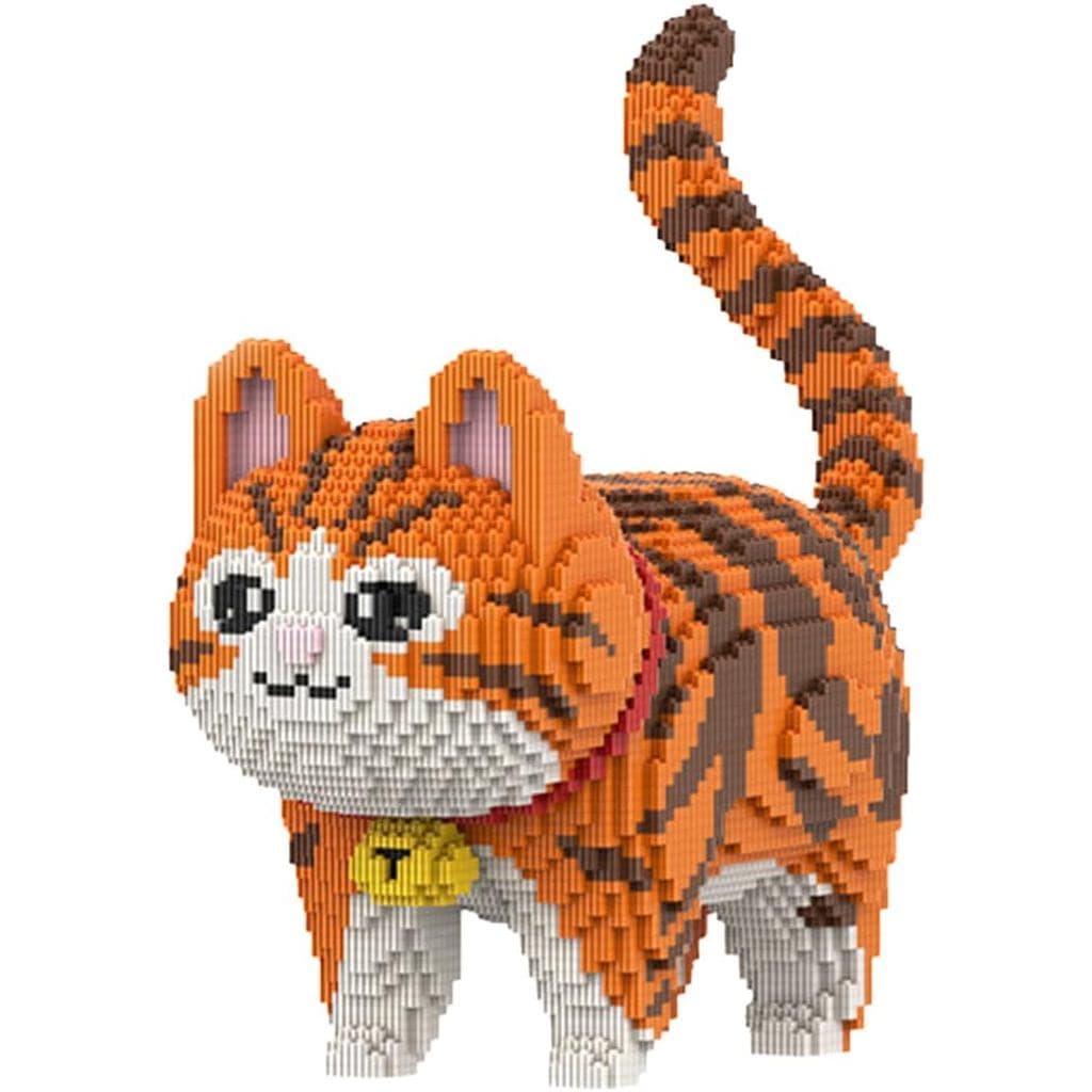 HONLANCH Conjunto de Blocos de Montar Micro de Gato com Sino Listrado Laranja (8000 Peças) Presente para Adultos e Crian