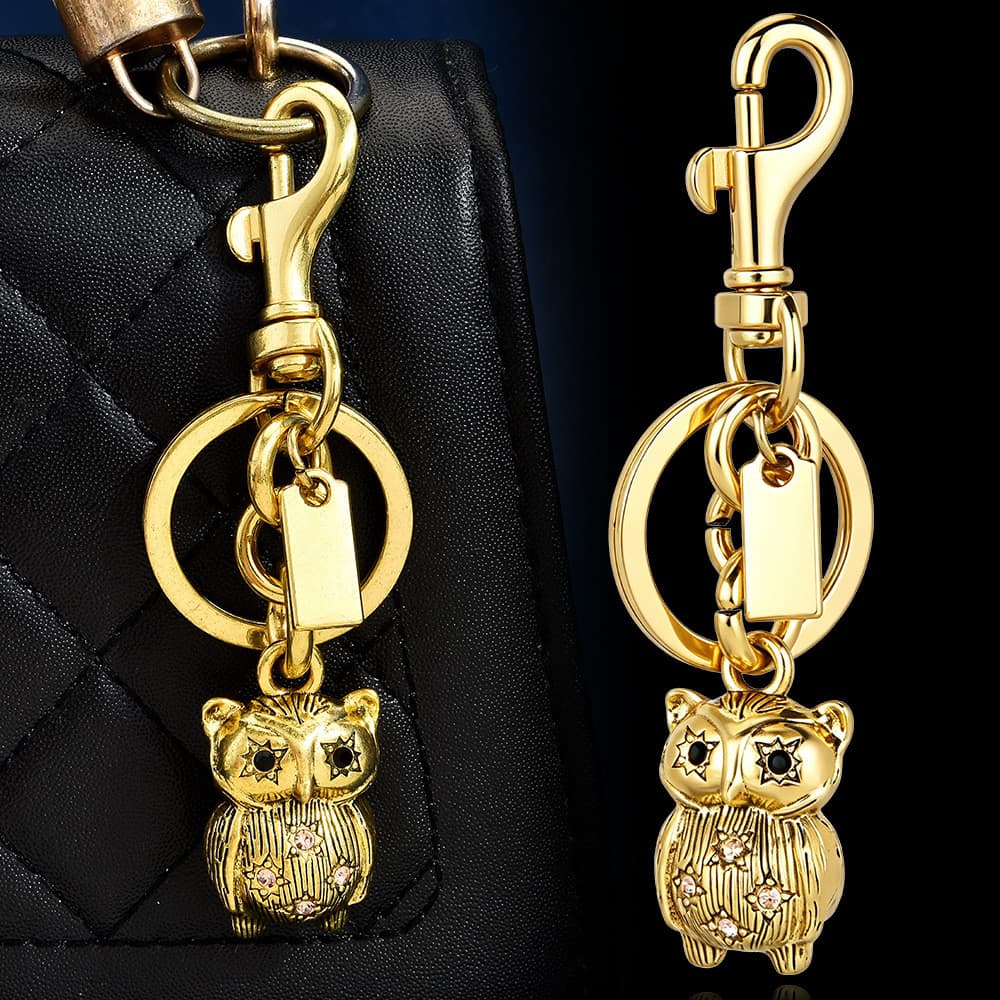 Saco coruja incrustada Retro pingente acessórios criativo diamante chaveiro presente saco de Metal